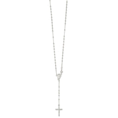 Sterling Silver Polished Bead Rosary 18 inch Necklace QH2392-18