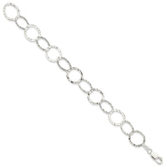 Sterling Silver Fancy Hammered Bracelet QH2427-7.5