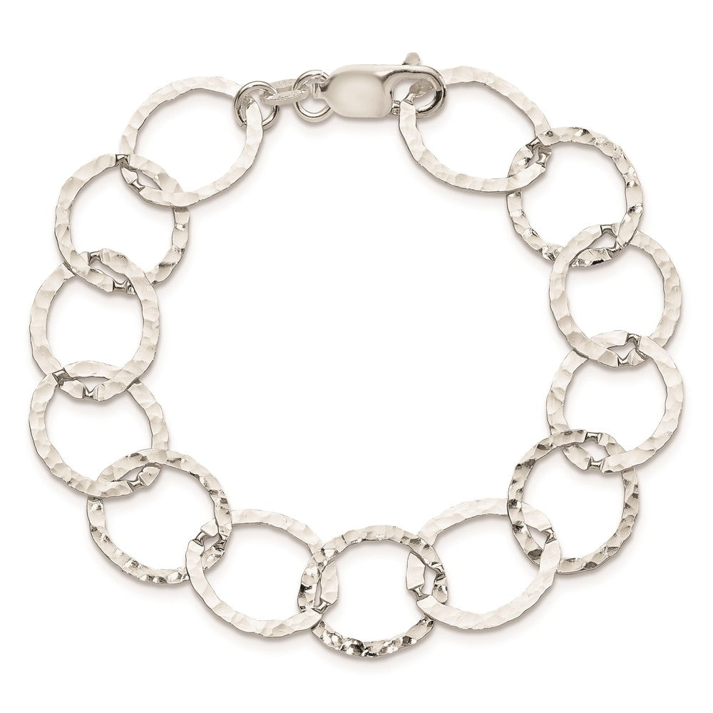 Sterling Silver Fancy Hammered Bracelet QH2427-7.5