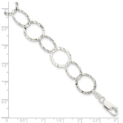 Sterling Silver Fancy Hammered Bracelet QH2427-7.5