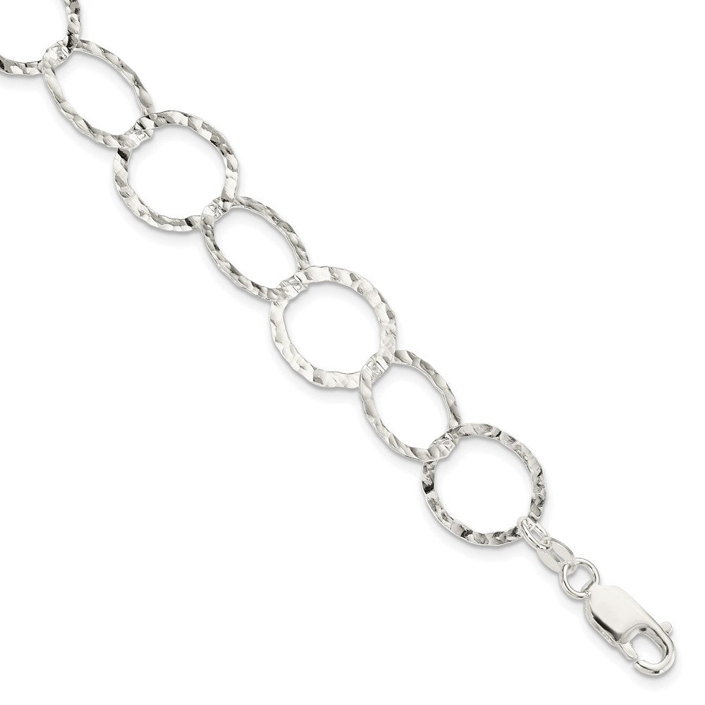 Sterling Silver Fancy Hammered Bracelet QH2427-7.5