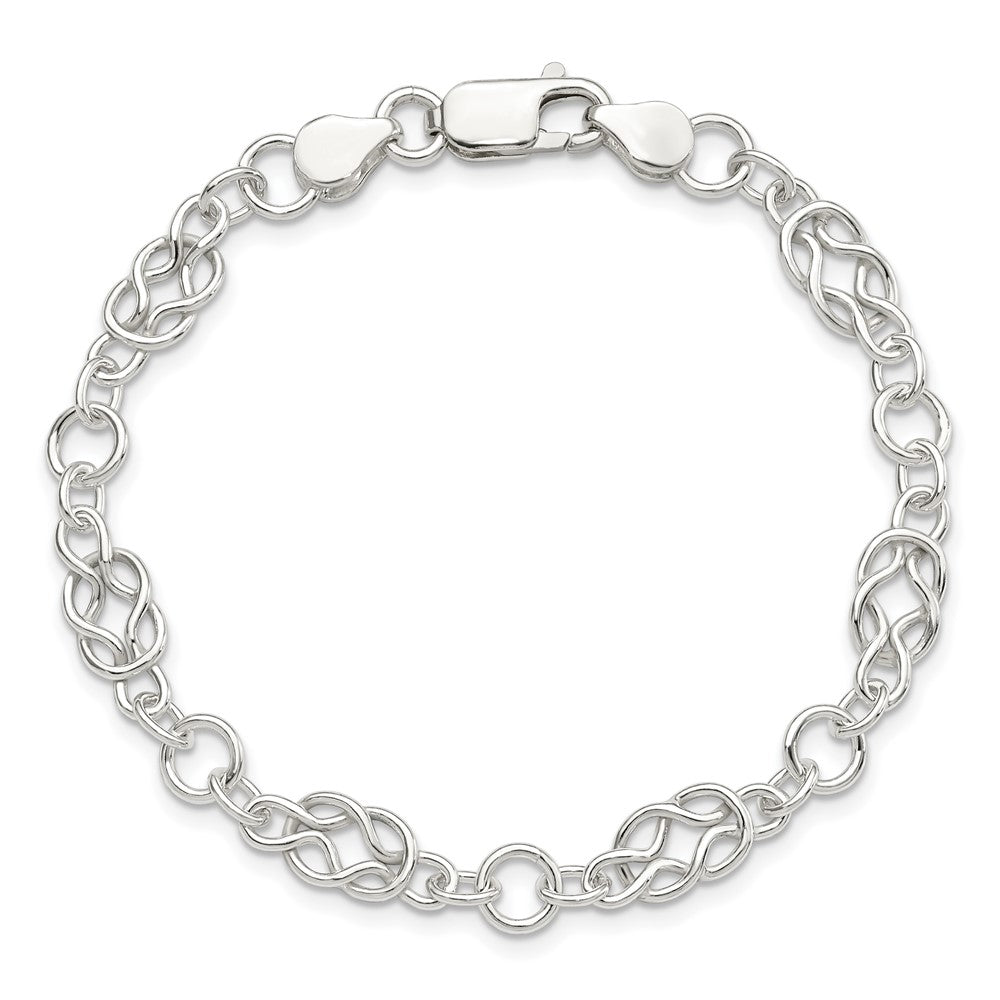 Sterling Silver 7.5inch Polished Fancy Knot-Link Bracelet QH332-7.5