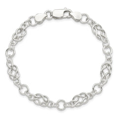 Sterling Silver 7.5inch Polished Fancy Knot-Link Bracelet QH332-7.5