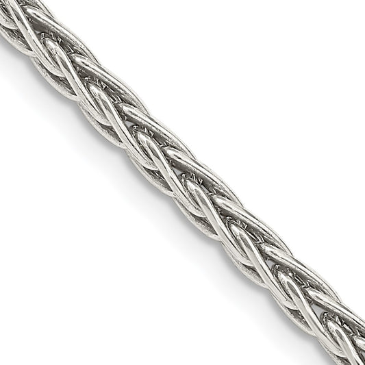 Sterling Silver Antiqued 3.25mm Solid Square Spiga ChainQH369