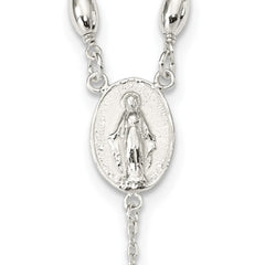 Sterling Silver Polished Bead Rosary 18 inch Necklace QH4700-18