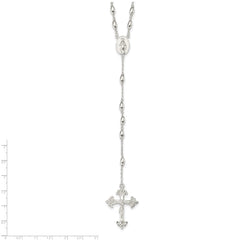 Sterling Silver Polished Bead Rosary 18 inch Necklace QH4700-18