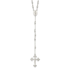 Sterling Silver Polished Bead Rosary 18 inch Necklace QH4700-18