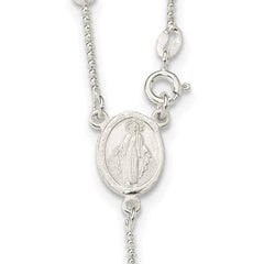 Sterling Silver Polished Bead Rosary 21 inch Necklace QH4703-21