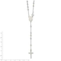 Sterling Silver Polished Bead Rosary 21 inch Necklace QH4703-21