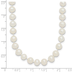Sterling Silver Rhodium-plated 5-6mm White Near-Round Freshwater Cultured Pearl 28 inch Necklace QH4769