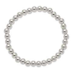 Sterling Silver Polished Bead Stretch Bracelet QH4944