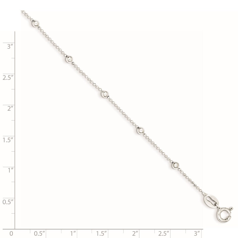 Sterling Silver Polished Beaded Bracelet QH4960-7