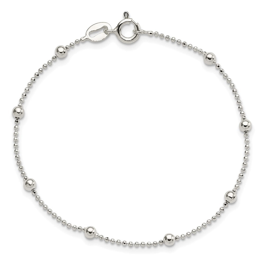 Sterling Silver Polished Beaded Bracelet QH4960-7