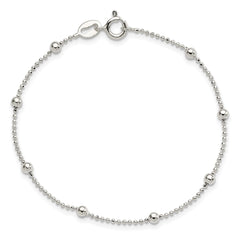 Sterling Silver Polished Beaded Bracelet QH4960-7
