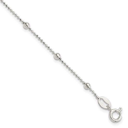 Sterling Silver Polished Beaded Bracelet QH4960-7