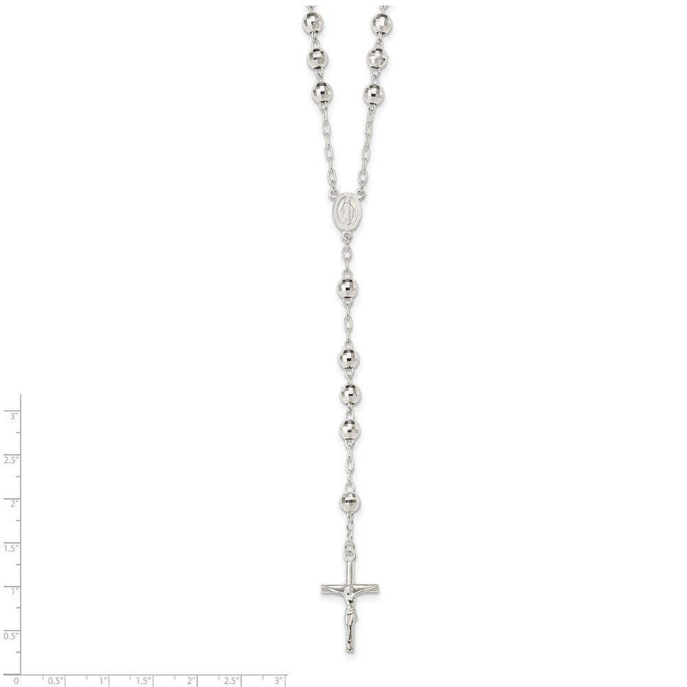 Sterling Silver Polished Rosary Necklace QH5131-26