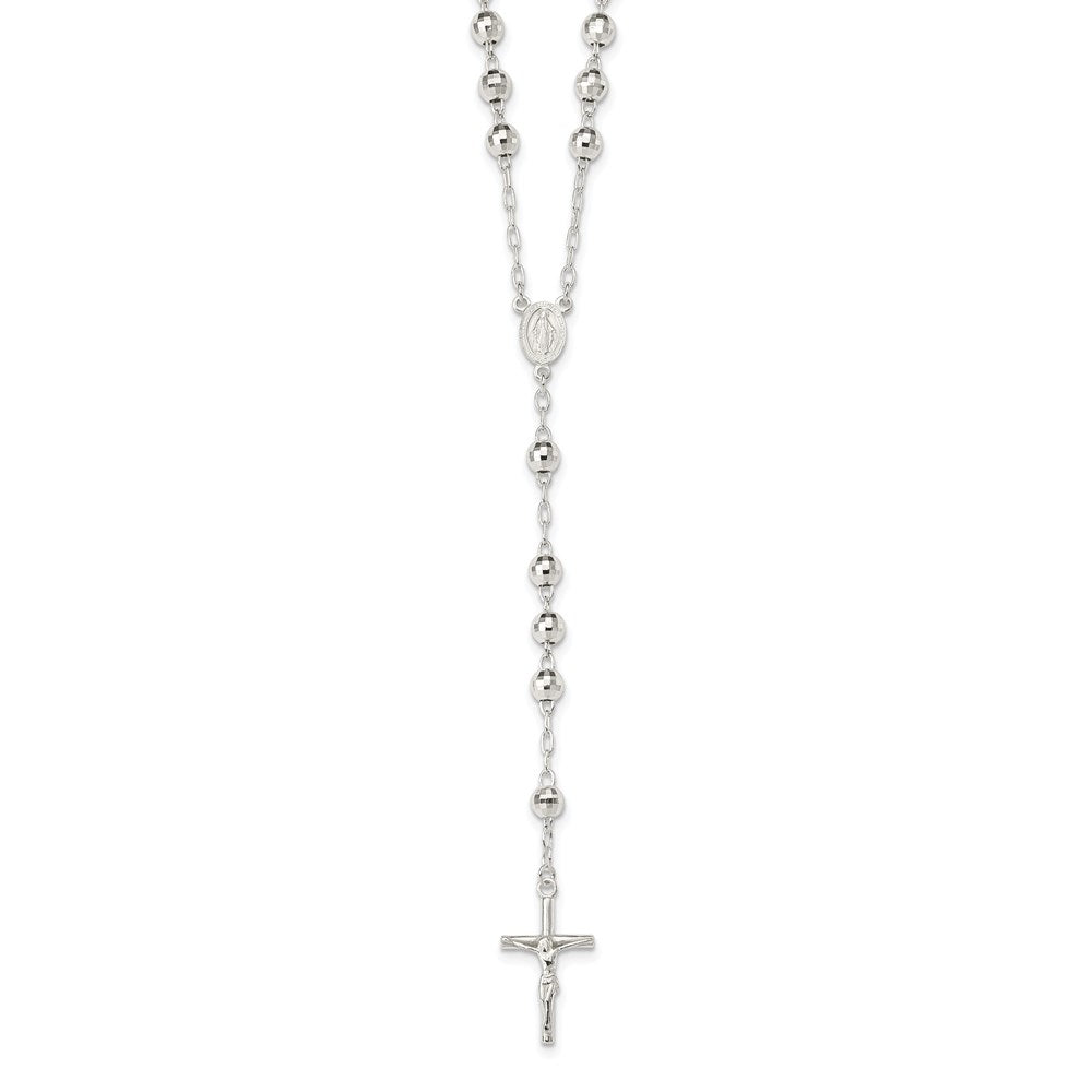 Sterling Silver Polished Rosary Necklace QH5131-26