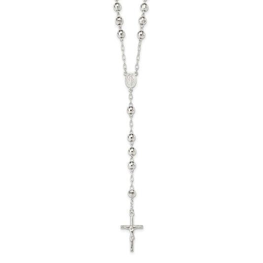Sterling Silver Polished Rosary Necklace QH5131-26