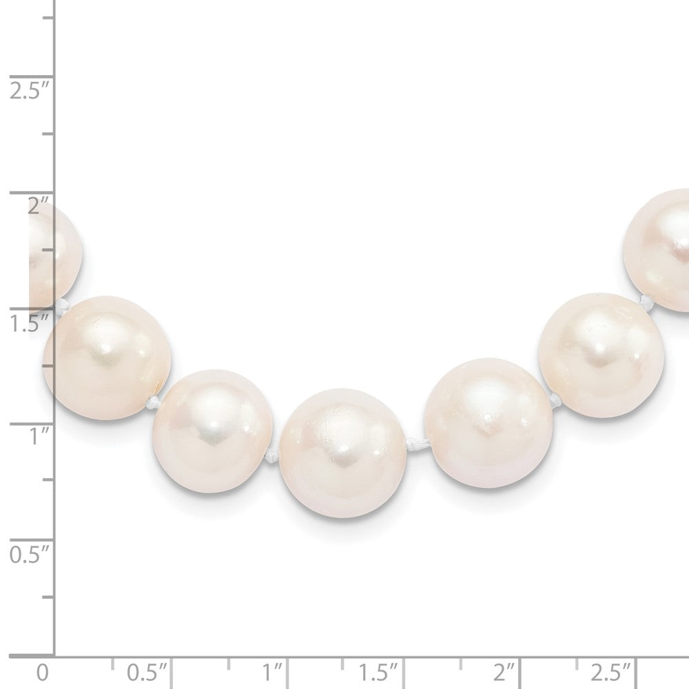Sterling Silver Rhodium-plated 11-12mm White Near-Round Freshwater Cultured Pearl 20 inch NecklaceQH5151-18