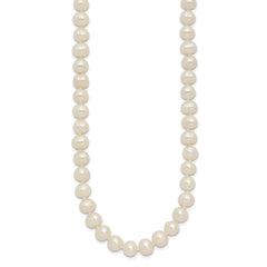 6-7mm White Semi-round Freshwater Cultured Pearl Endless 80 inch Necklace QH5202