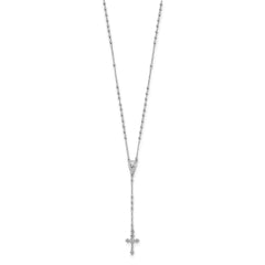 Sterling Silver Rhodium Plated Polished Beaded Rosary QH5348-24