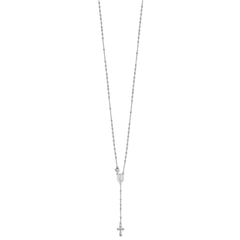 Sterling Silver 18 Rhodium Plated Polished Beaded Rosary QH5352-18