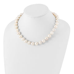Sterling Silver Rhodium-plated 12-13mm White Near-Round Freshwater Cultured Pearl 20 inch NecklaceQH5359-18