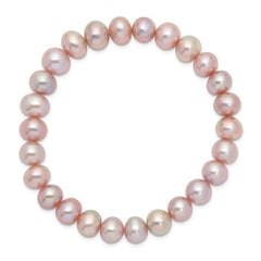 8-9mm Pink Near-round Freshwater Cultured Pearl Stretch Bracelet QH5458