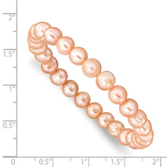 6-7mm Pink Freshwater Cultured Pearl Stretch Bracelet QH5460