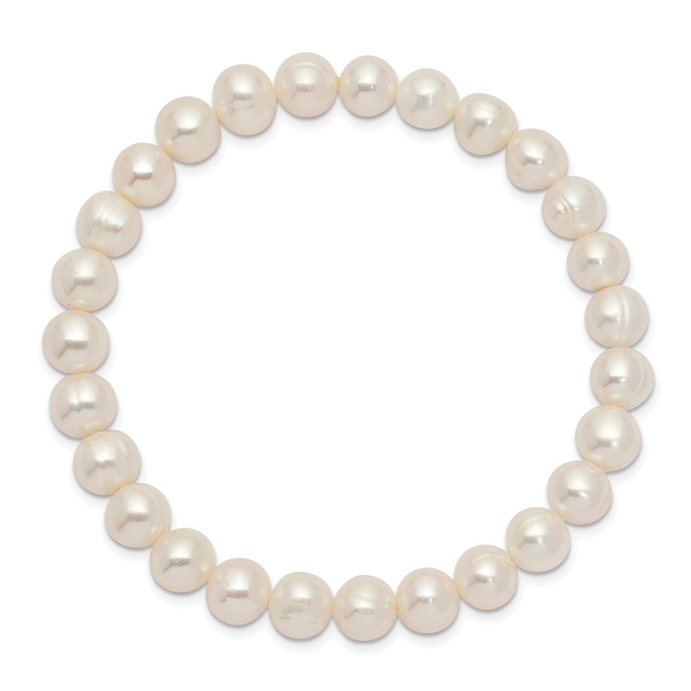 6-7mm White Freshwater Cultured Pearl Stretch Bracelet QH5463