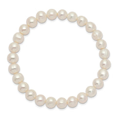 6-7mm White Freshwater Cultured Pearl Stretch Bracelet QH5463