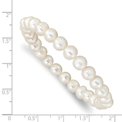6-7mm White Freshwater Cultured Pearl Stretch Bracelet QH5463