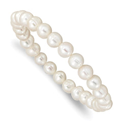 6-7mm White Freshwater Cultured Pearl Stretch Bracelet QH5463
