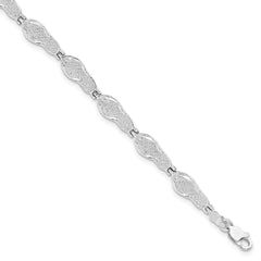De-Ani Sterling Silver Rhodium-plated Polished Flip-flop Bracelet QH5581-7.25