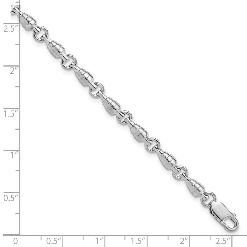 De-Ani Sterling Silver Rhodium-plated Polished Swivel Link Bracelet QH5610-7.5