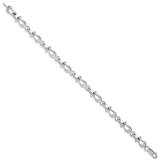 De-Ani Sterling Silver Rhodium-plated Polished Mariners Link Bracelet QH5611-8