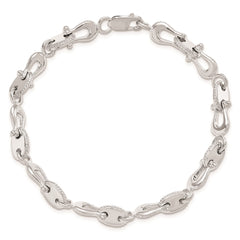 De-Ani Sterling Silver Rhodium-plated Polished Mariners Link Bracelet QH5611-8