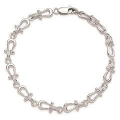 De-Ani Sterling Silver Rhodium-plated Polished and Textured Mariners Link Bracelet QH5612-8
