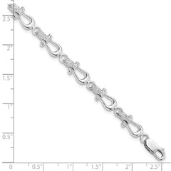 De-Ani Sterling Silver Rhodium-plated Polished and Textured Mariners Link Bracelet QH5612-8