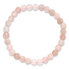 Rose Quartz Faceted 6.50mm Beaded Stretch Bracelet QH5725