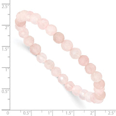 Rose Quartz Faceted 6.50mm Beaded Stretch Bracelet QH5725