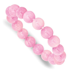Pink Rose Quartz 10.00mm Beaded Stretch Bracelet QH5726