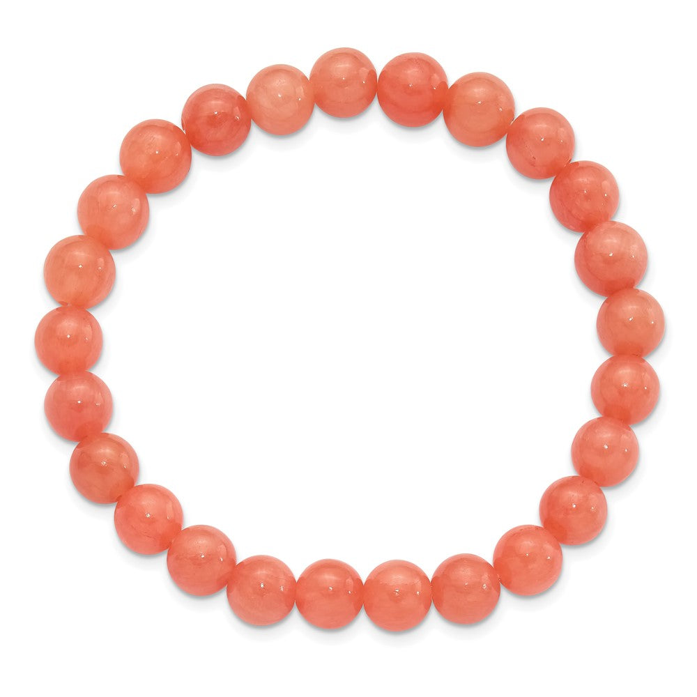 Orange Quartz 8mm Beaded Stretch Bracelet QH5728