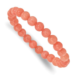 Orange Quartz 8mm Beaded Stretch Bracelet QH5728