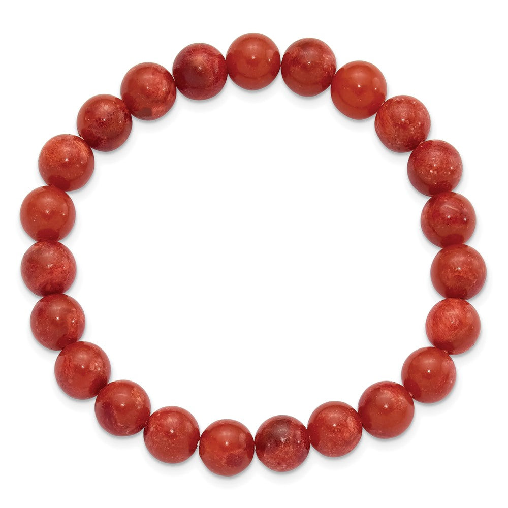 Reconstituted Coral 8.5mm Beaded Stretch Bracelet QH5729
