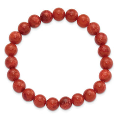 Reconstituted Coral 8.5mm Beaded Stretch Bracelet QH5729