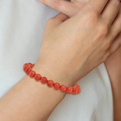 Reconstituted Coral 8.5mm Beaded Stretch Bracelet QH5729