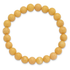 Yellow Jade 8mm Beaded Stretch Bracelet QH5731