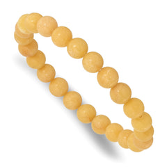 Yellow Jade 8mm Beaded Stretch Bracelet QH5731