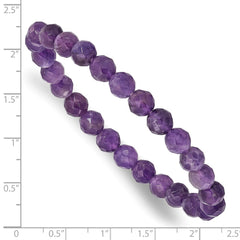 Amethyst Faceted 7.00mm Beaded Stretch Bracelet QH5737